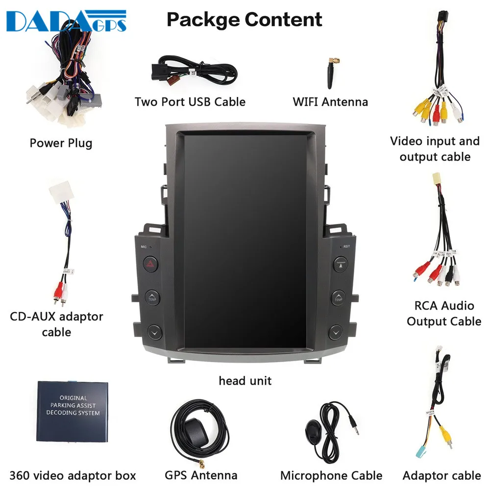 Excellent 13.6" Built in carplay Android 8.1 4GB+32GB Car multimedia Radio player For Lexus LX570 2007-2015 GPS Navigation No DVD player 5