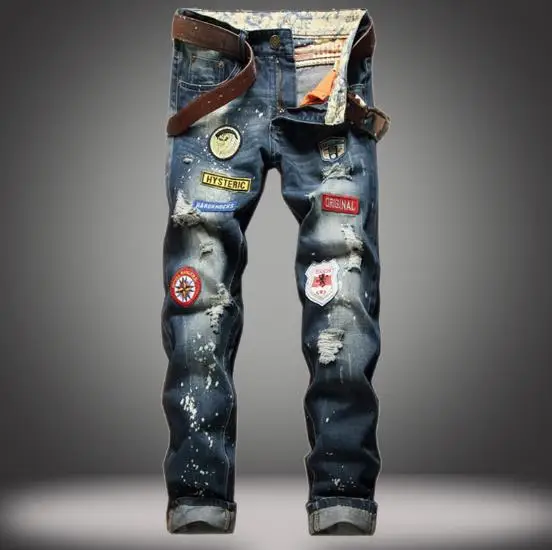 2018 Fashion Brand Eu Style Casual Pant for Male Jeans Upscale Cotton Designer Trouser pantalon homme Men Jeans