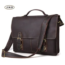 Винтажный Мужской темно-коричневый портфель из натуральной коровьей кожи, классический стиль, сумка-мессенджер для ноутбука 7090R