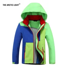 Арктический светильник Лыжная куртка осень-зима Детское пальто с капюшоном для мальчиков и девочек, ветрозащитный Водонепроницаемый Открытый Кемпинг Пеший Туризм