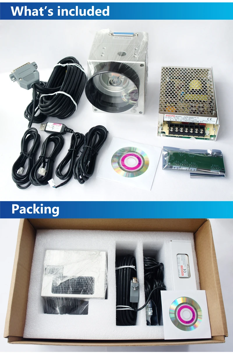 7 Autofocus Galvo Scanner Head with Auto Focusing Controller Fiber Laser Marking Machine 1064nm Input 10mm SG2206 Galvanometer