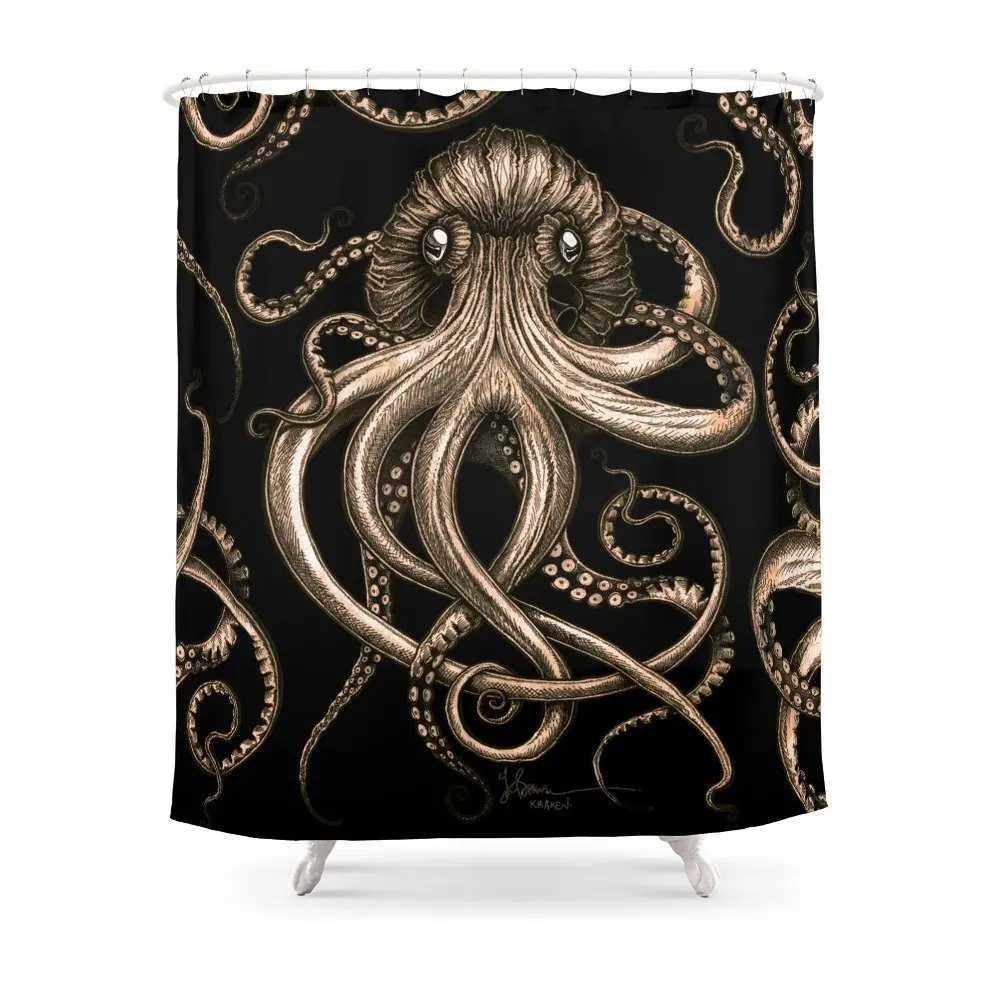 Buy Bronze Kraken Shower Curtain Waterproof Polyester