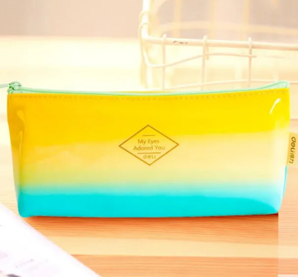 

DELI candy color pencil bag large capacity kawaii pupil pencil bag stationery case student pencil bag school stationery supplies
