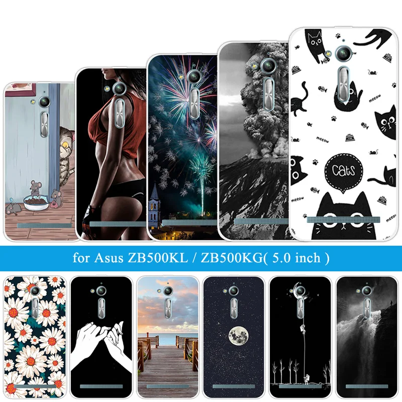 5 0 дюйма для ASUS Zenfone GO ZB500KL DIY чехлы телефонов мягкий силиконовый прозрачный ТПУ Asus