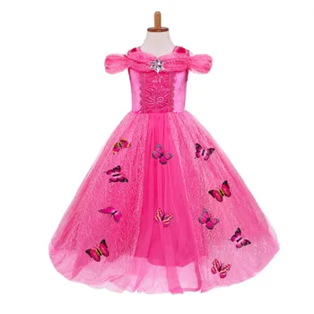 

3-10Y Girls Cinderella Princess Dress Baby Girls Party Wear Clothes Halloween Christmas Costume Rose Color Queen New Years Dress