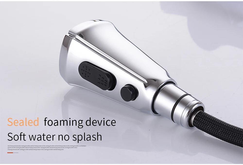 Chrome Kitchen Faucet Tap Rotation Mixer Swivel Pull Out Durable Sink Sprayer Single Hole  Sink Mixer Faucet