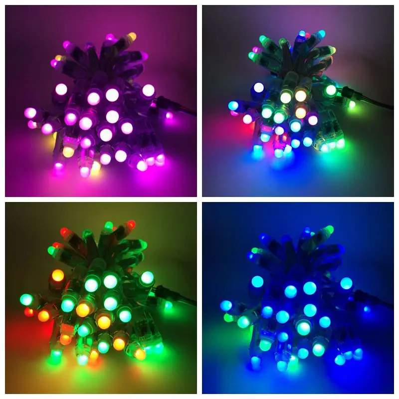Pixel da Cor Conduziu a Luz do Módulo Conduziu o Sinal da Propaganda da Luz do Pixel Pces Completa dc 5v Ip68 Impermeável Rgb Cor Digital 3000 12mm Ws2811 9 Luz de led com pixel colorido ws2811,