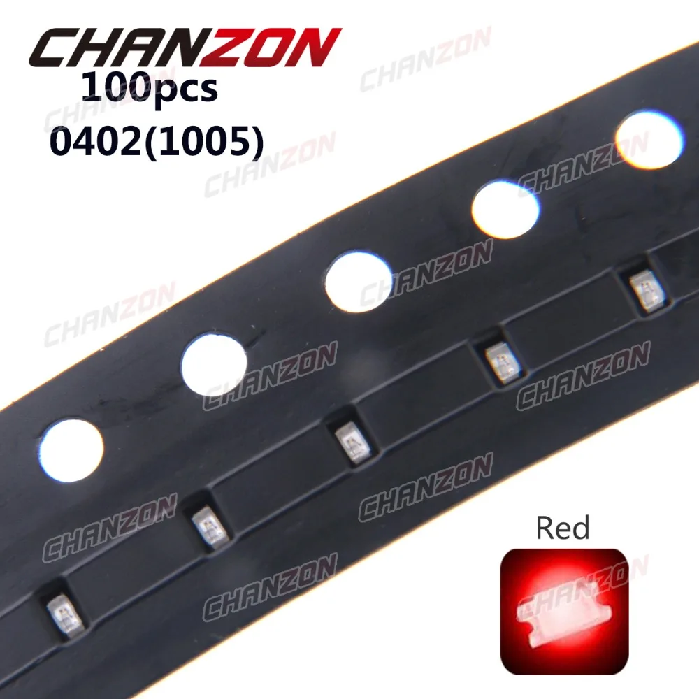 Светодиодный красный светильник SMD 0402 (1005) 100 шт. светодиодный диодный 20 мА 2 в