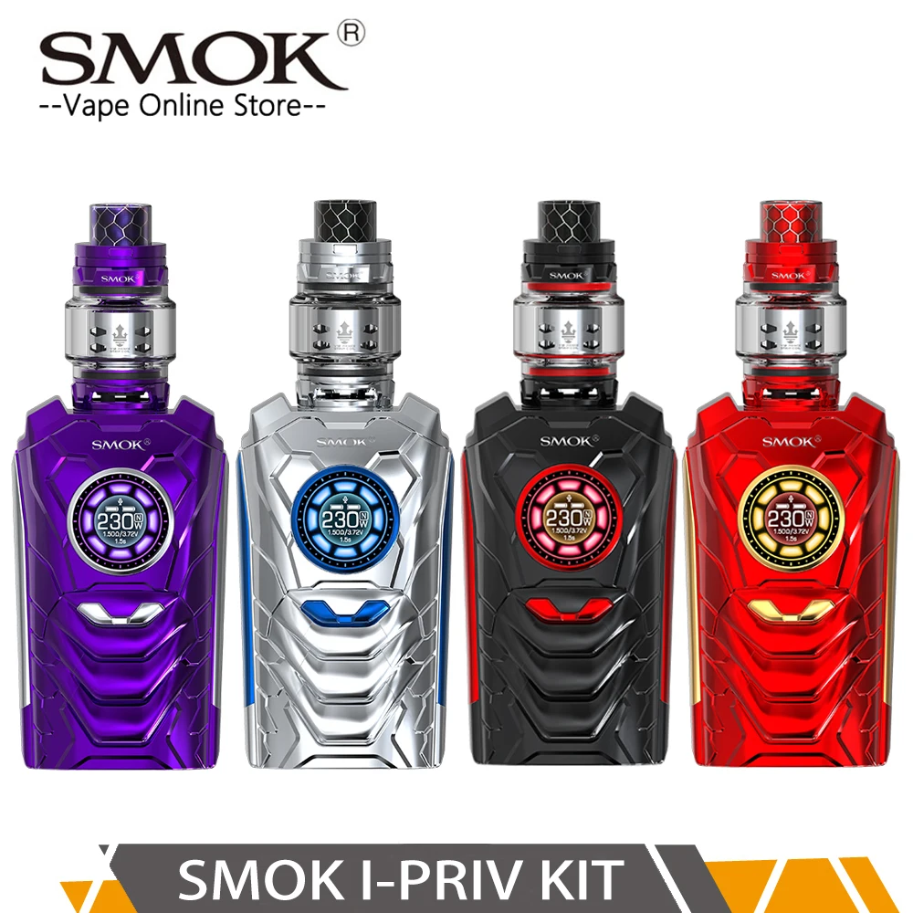 

Authentic SMOK I-Priv 230W Voice Control TC Kit with TFV12 Prince tank Q4/X6/T10 Coil VS Mag Kit X-Priv Kit V-Fin diamond mod