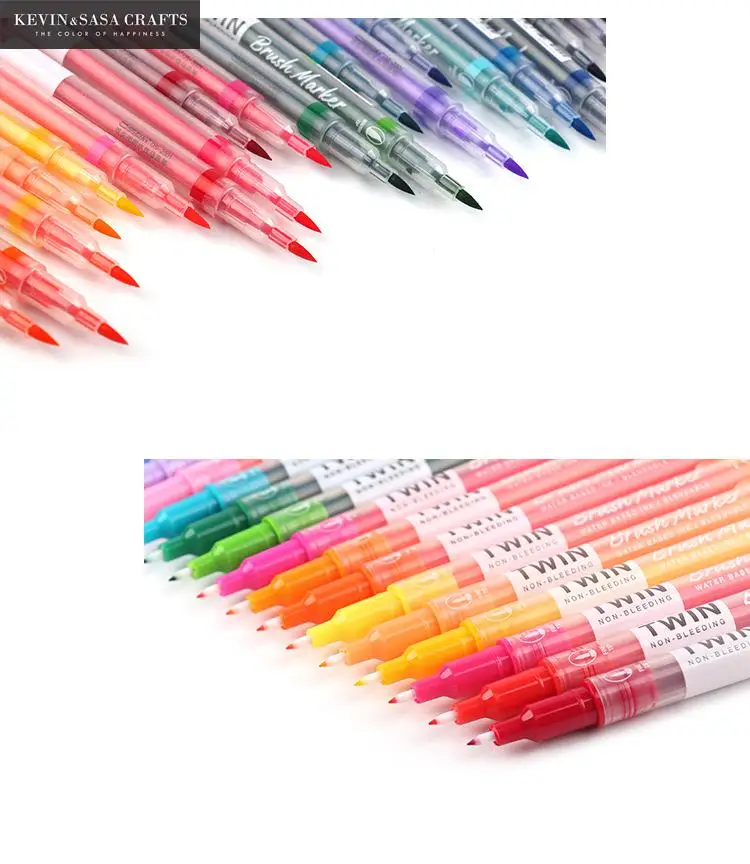 

12Colors/Set Maker Pens Painting Soft Brush Pen Set Watercolor Markers Pen Effect Best For Coloring Books School Pen Supplies