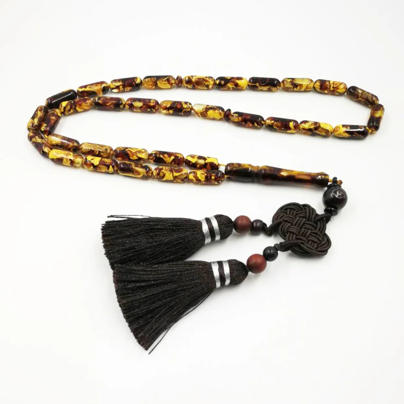 

Ambers Tasbih 33 Muslim Misbaha With Luxury tassel Resin Beads Special Color Men accessories prayer beads Luxury gift bracelets