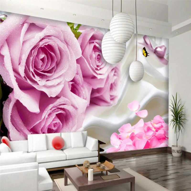 Настенные обои beibehang настенные стики шелковые лепестки роз фоновые 3d |