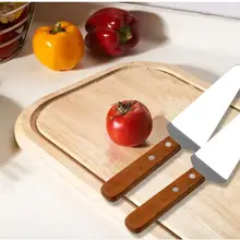 Деревянная ручка Нержавеющая сталь Торт Пицца лопатой сервер резак шпатель атлет