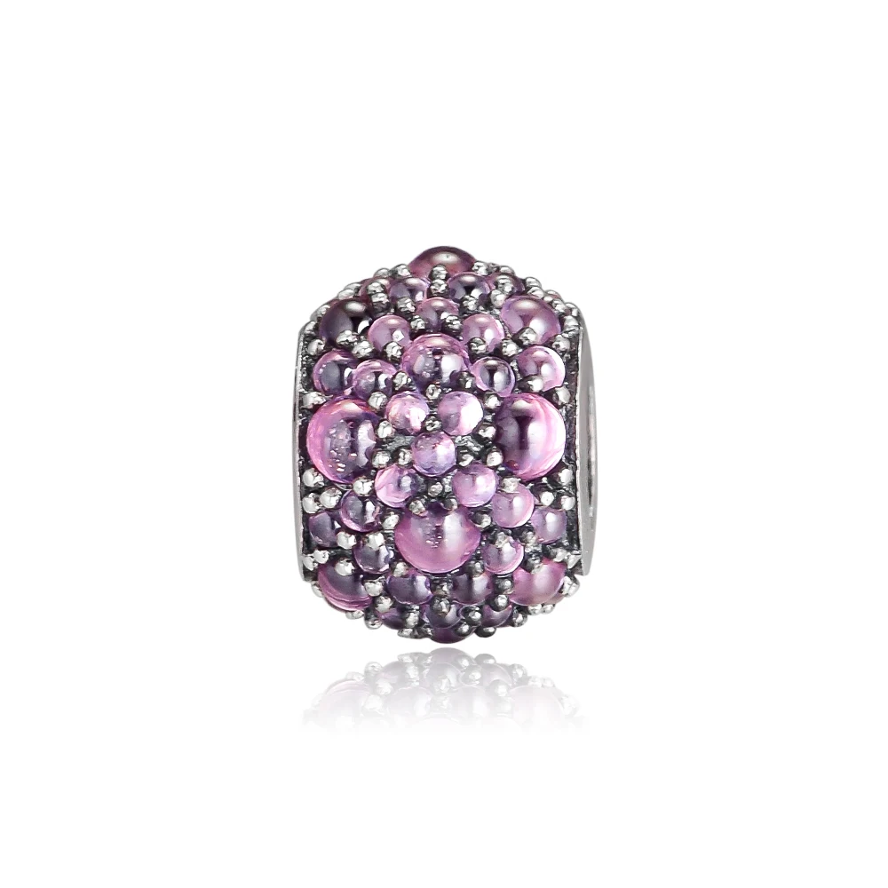 

CKK Fit Pandora Bracelets Pink Shimmering Droplets Charms 925 Original Sterling Silver Charm Beads for Jewelry Making Bead