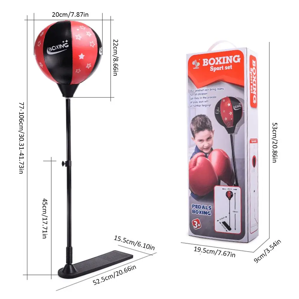 

High Quality Vertical Punching Ball with Stand and Gloves Inflatable Big Boxing Sandbag With Adjustable Height