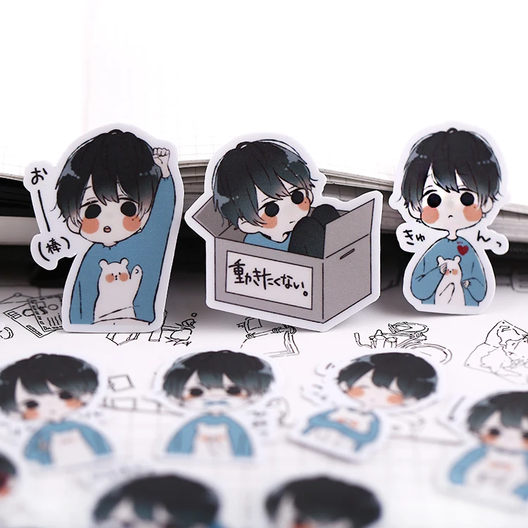 32pcs Cute boy Stickers for Car Styling waterproof Bike Motorcycle font b Phone b font book