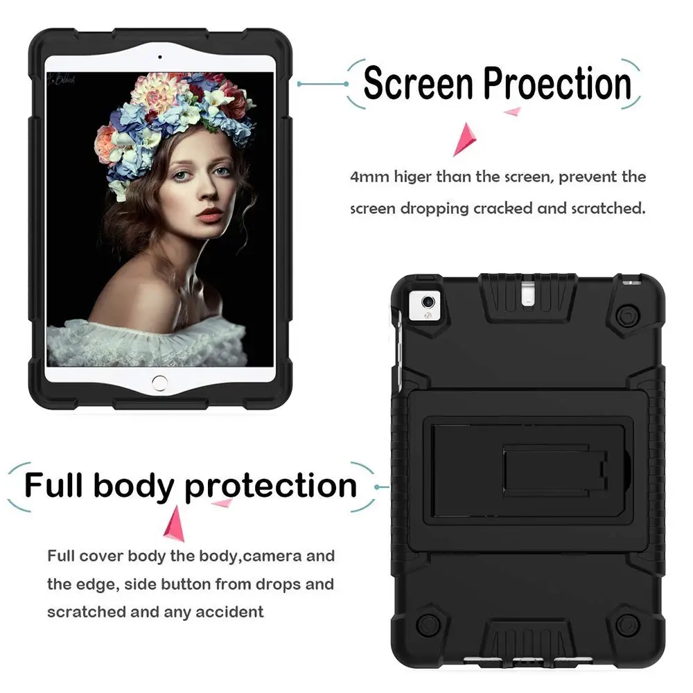 Для iPad Mini 2019 чехол усиленный Ударопрочный силиконовый защитный с подставкой для 5
