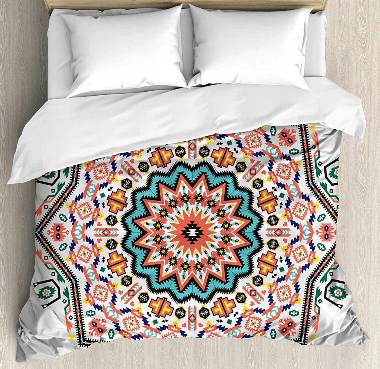 Tribal Duvet Cover Set Abstract Aztec Style Kaleidoscope ...