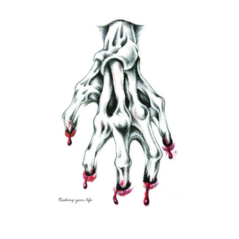

New Listing 15X10CM Halloween bloody temporary tattoo stickers Horror claws