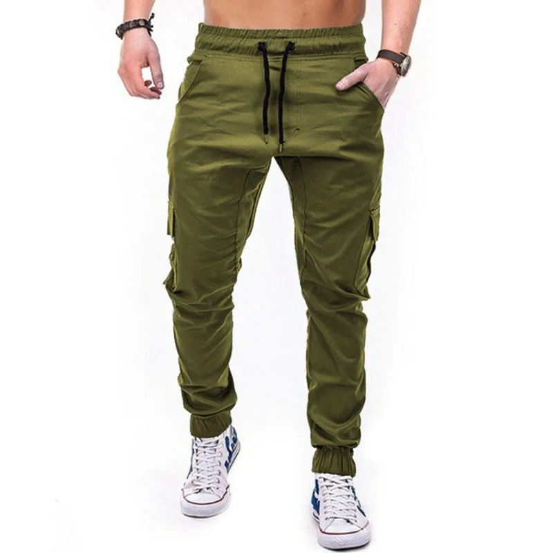 Серые спортивные легкие быстросохнущие слаксы мужские летние брюки мужские спортивные военные тренировочные тактические брюки комбинезоны несколько карманов - Цвет: Army green