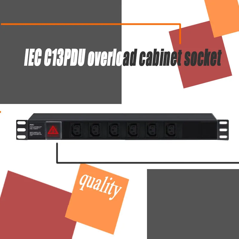 PDU Aluminum alloy IEC C13 Power Strip LIGHTNING PROTECTION OVERLOAD PROTECTION 10A 2500W Engineering PDU Extension Ssocket