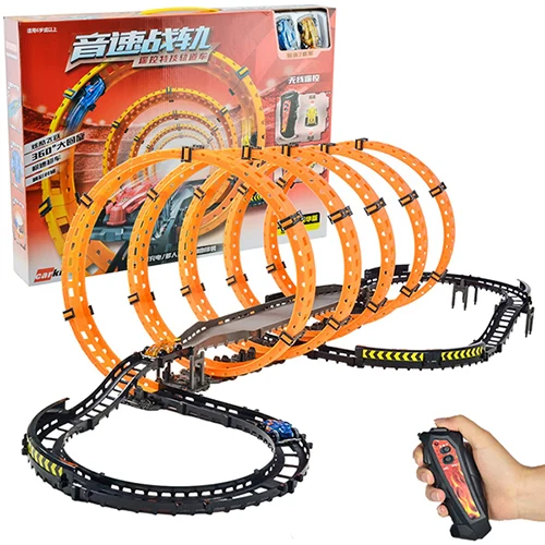 RC Rail Car Racing Toy набор с пультом дистанционного управления DIY Slalom как лучший