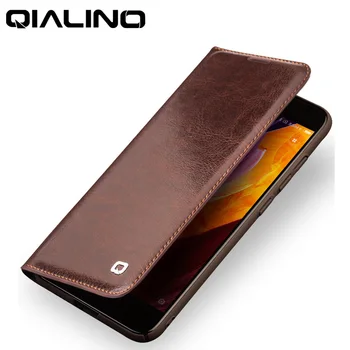 

QIALINO Phone Case for Xiaomi 6 Genuine Leather Flip Wallet Ultra Thin Covers for Xiaomi 6 Shell Retro Bags Pure handmade