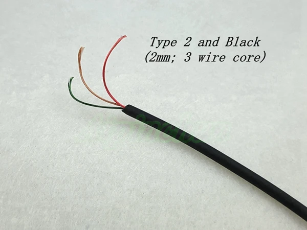 Aipinchun 2 м/лот DIY аудио кабель для наушников Ремонт Замена наушников провод шнур черный/красный/фиолетовый - Цвет: Type 2 and Black