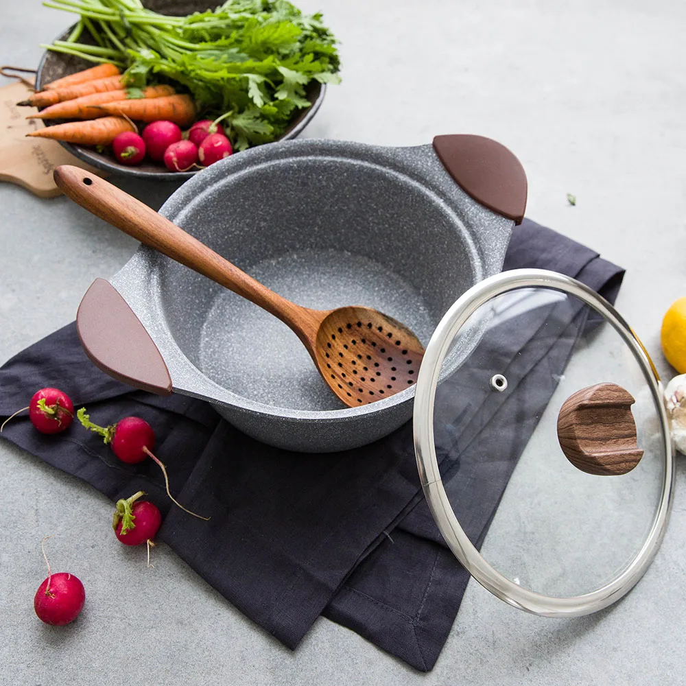 Aluminum Alloy thickened double bottom nonstick cooking pot porridge