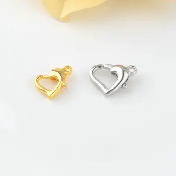 

10PCS 8MM 10MM Brass Heart Dolphin Shaped Lobster Clasps Connect Necklaces and Bracelets Clasps For Jewelry Making Accessorie