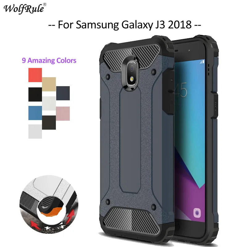 

For Fitted Cases Samsung Galaxy J3 2018 Case WolfRule TPU & PC Armor Bumper Housings Phone Case For Samsung J3 2018 Cover J337