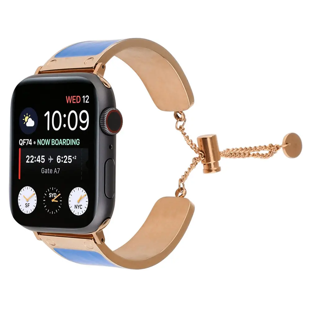 Нержавеющая сталь ремешок для наручных часов Apple Watch, версии 40/44 мм, 38 мм/42 мм красочные замена металлический браслет для наручных часов iWatch, 5 4 3 2 1