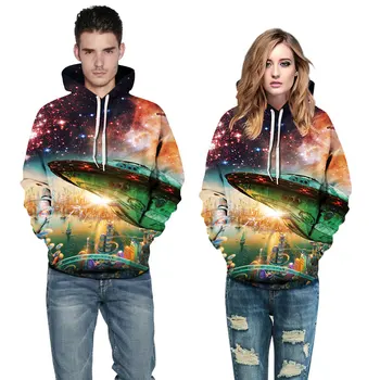 

New Arrivals Men/Women 3D Hooded Hoodies Print Cartoon Country UFO Galaxy Hip Hop Sweatshirts 3D Thin Pullovers
