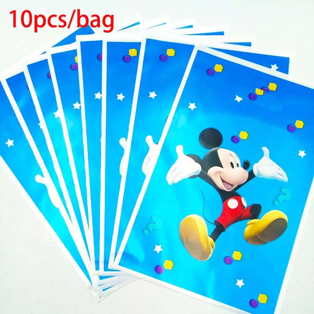 Gift bags 10pcs Микки Маус День рождения украшения принадлежности Дети одноразовые посуда набор скатерть баннер на тарелке, чашке подарок для ребенка - Цвет: Gift bags 10pcs