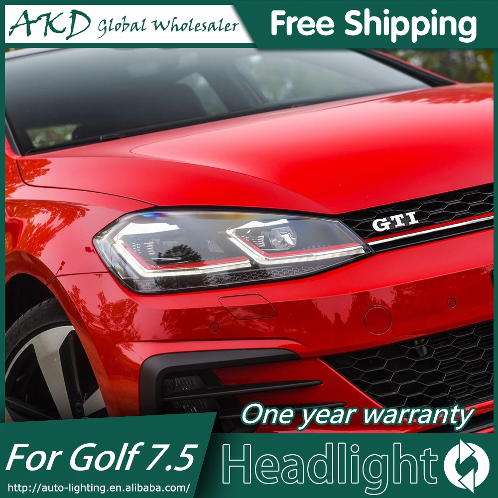 AKD автомобильный Стайлинг Головной фонарь для VW GOLF 7,5 MK7.5 модернизация фар Golf 7 фары светодиодный DRL Биксеноновые линзы