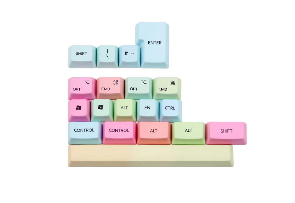 Rainbow keycap123 keys pbt oem mx mechanical keyboard keycaps dye MAC key included iso keys