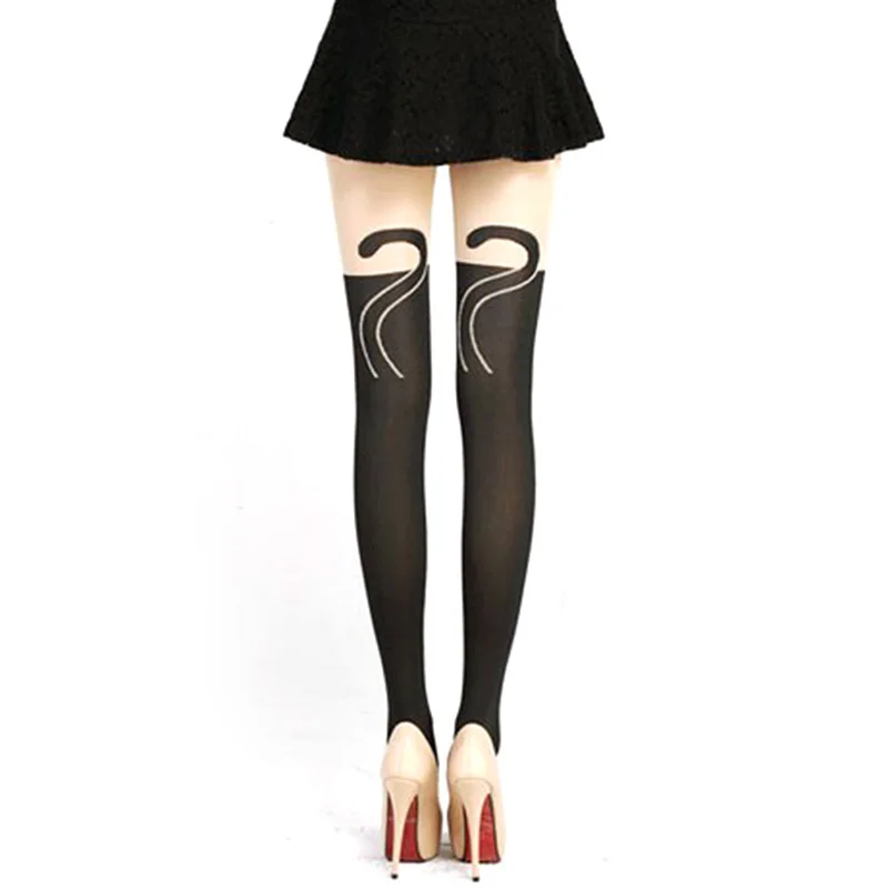 New Women Sexy Cat Tail Velvet Knee High Socks Hosiery Tattoo Stockings Cute New Women Sexy Cat Tail Velvet Knee High Socks Hosiery Tattoo Stockings Cute
