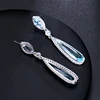 EMMAYA-pendientes de circonia cúbica para mujer, aretes largos de cristal de dos colores de lujo, de alta calidad, regalo de joyería de boda ► Foto 2/5