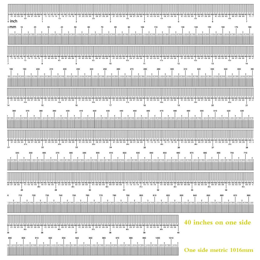 Калибр для точного измерения прозрачной пленки линейка дюймов: 0-40 дюймов метрика: 0-016 мм линейка сантиметр рулон ленты# CL30