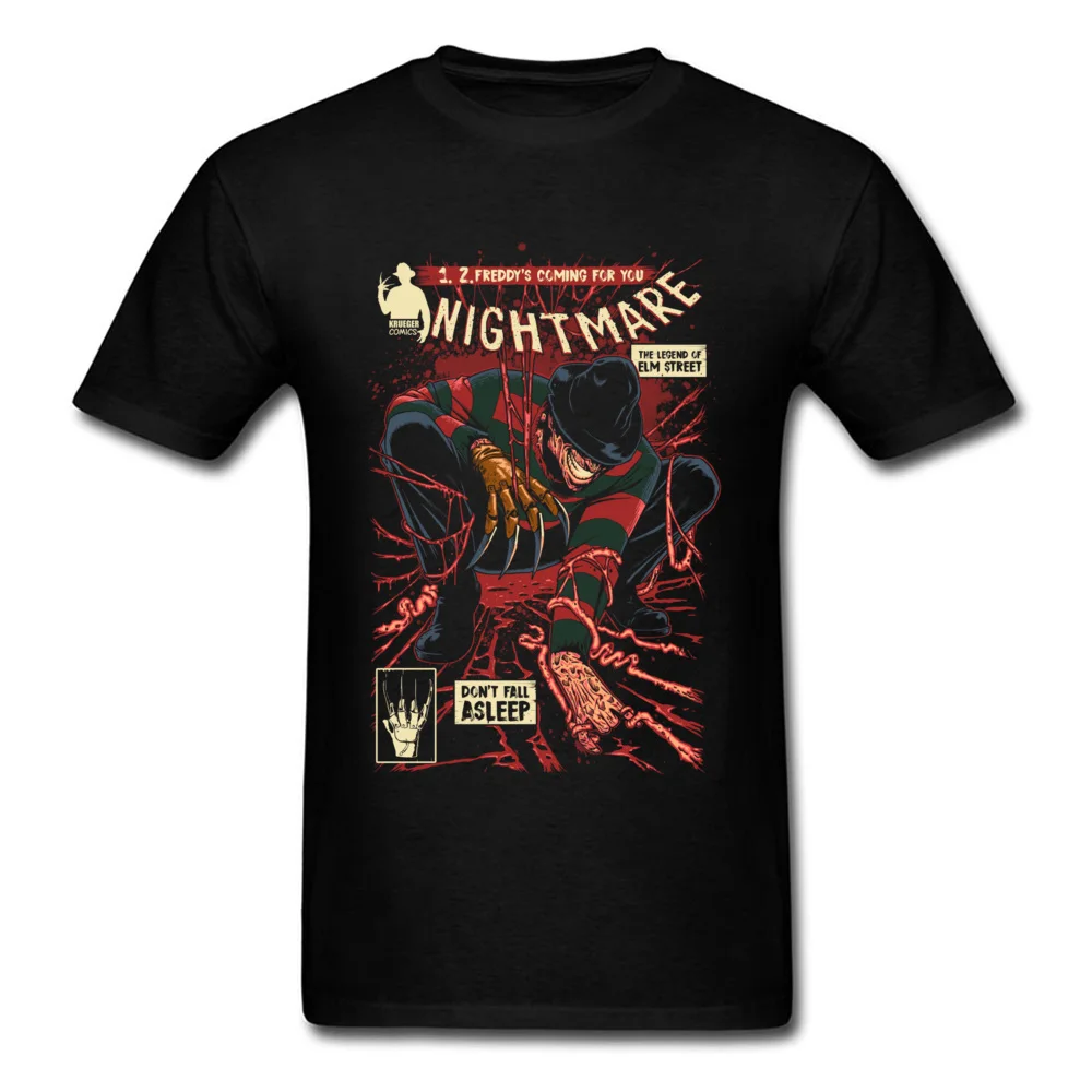 

Nightmare T-shirt Horror T Shirt Men Anime Tshirt Killer Tops Halloween Cosplay Tees Cotton Black Clothes Goth Streetwear