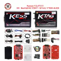 Professional ออนไลน์ V2.47 EU สีแดง Kess V5.017 OBD2 Manager ชุดปรับแต่ง KTAG V7.020 4 LED KessV2 5.017 ECU Programmer ฟรีการจัดส่ง