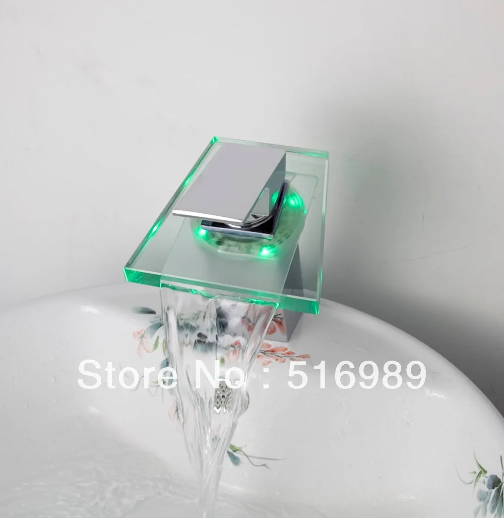 

Modern Square LED Bathroom Basin Faucet Vanity Sink Mixer Tap  tree462