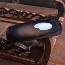 Внутренний диаметр 55 мм натуральный черный обсидиан кристалл драгоценный камень женский браслет для запястья