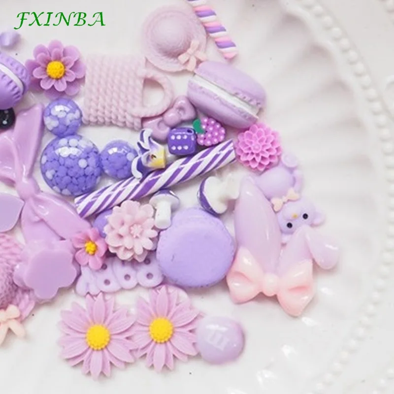 FXINBA 1/3/5/10 шт фиолетовый подвески для Slime наполнитель DIY Украшение телефона украшения из смолы Лизун глина поставок Шлама Игрушки