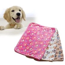 Cute Warm Pet Bed Mat Cover Small Medium Large Towel Paw Handcrafted Print Cat Dog Fleece Soft Blanket Puppy Winter Pet Supplies