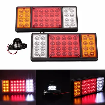 

Vehemo 2pcs Waterproof 36LED Tail Lights Lamps 12V + 1pcs Truck License Plate Light