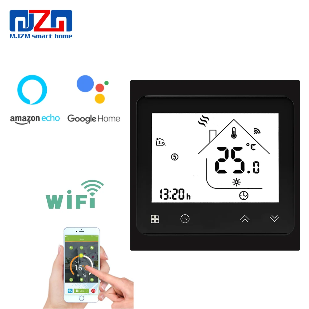 

MJZM WiFi Thermostat Smart Temperature Controller for Water/Electric floor Heating Water/Gas Boiler Works with Alexa Google Home