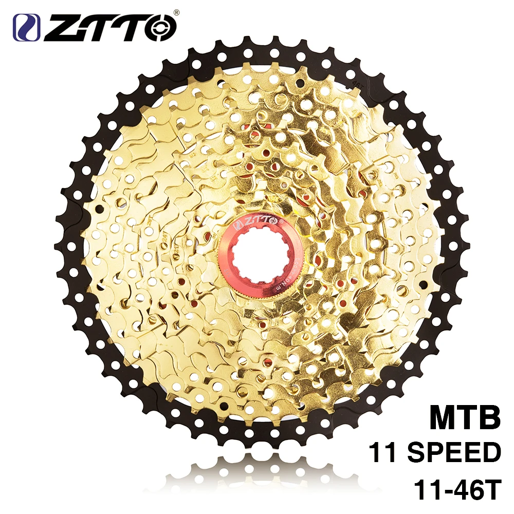 Кассета для горного велосипеда ZTTO MTB 11 скоростей 46 т L черные золотые Запчасти s 22s