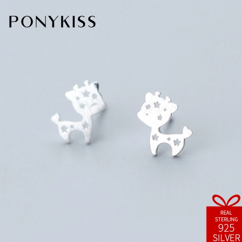 Женские серьги гвоздики PONYKISS романтические из стерлингового серебра S925 пробы