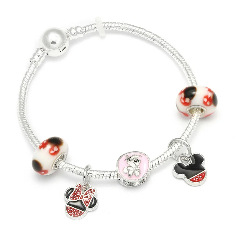 Высокое качество европейский стиль Микки Минни браслеты и браслеты модные оригинальные DIY красный бренд браслет для женщин - Окраска металла: A9